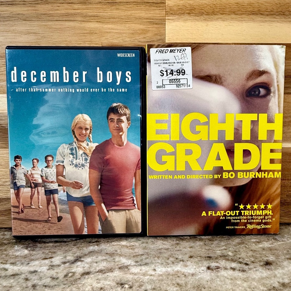 🎬 Coming‑of‑Age Drama 2 DVD Bundle – December Boys & Eighth Grade 🎬